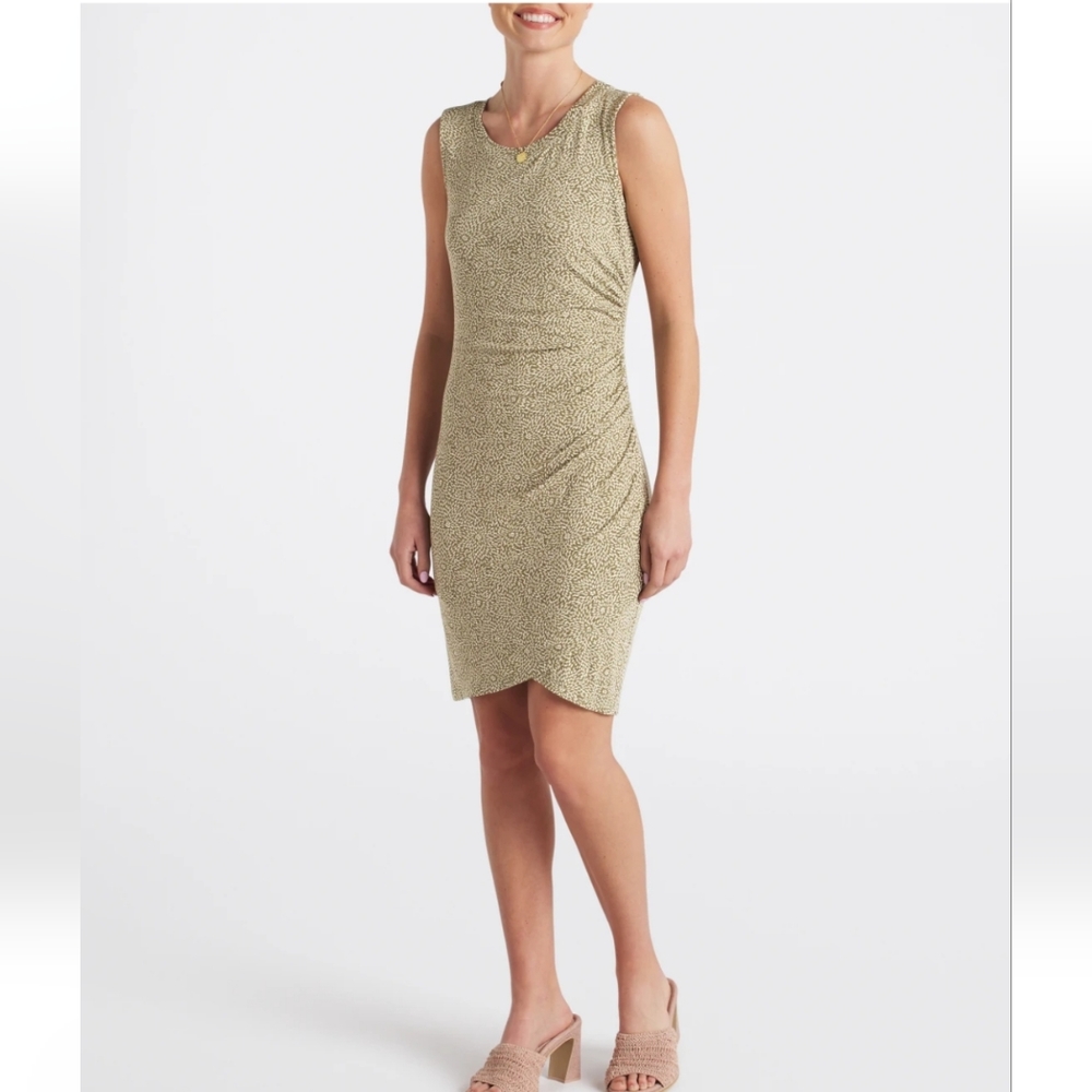 Stitch Fix AVLN Studio Green Lane Ruched Fitted Dress.  Sz XL.  New